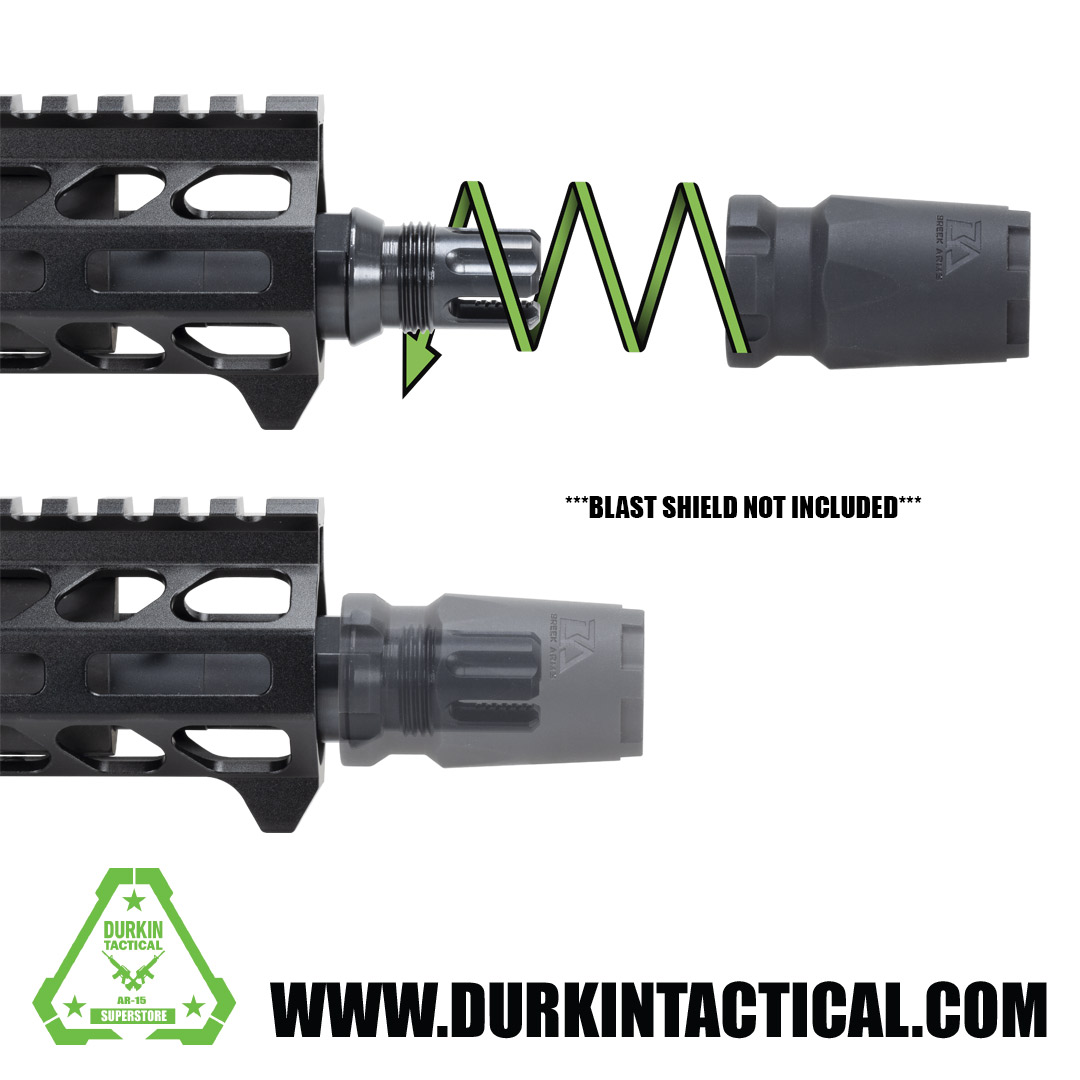 Breek Arms BFO 5/8″x24 Flash Hider Cage Style, Outside Threaded- Black  Nitride - Durkin Tactical
